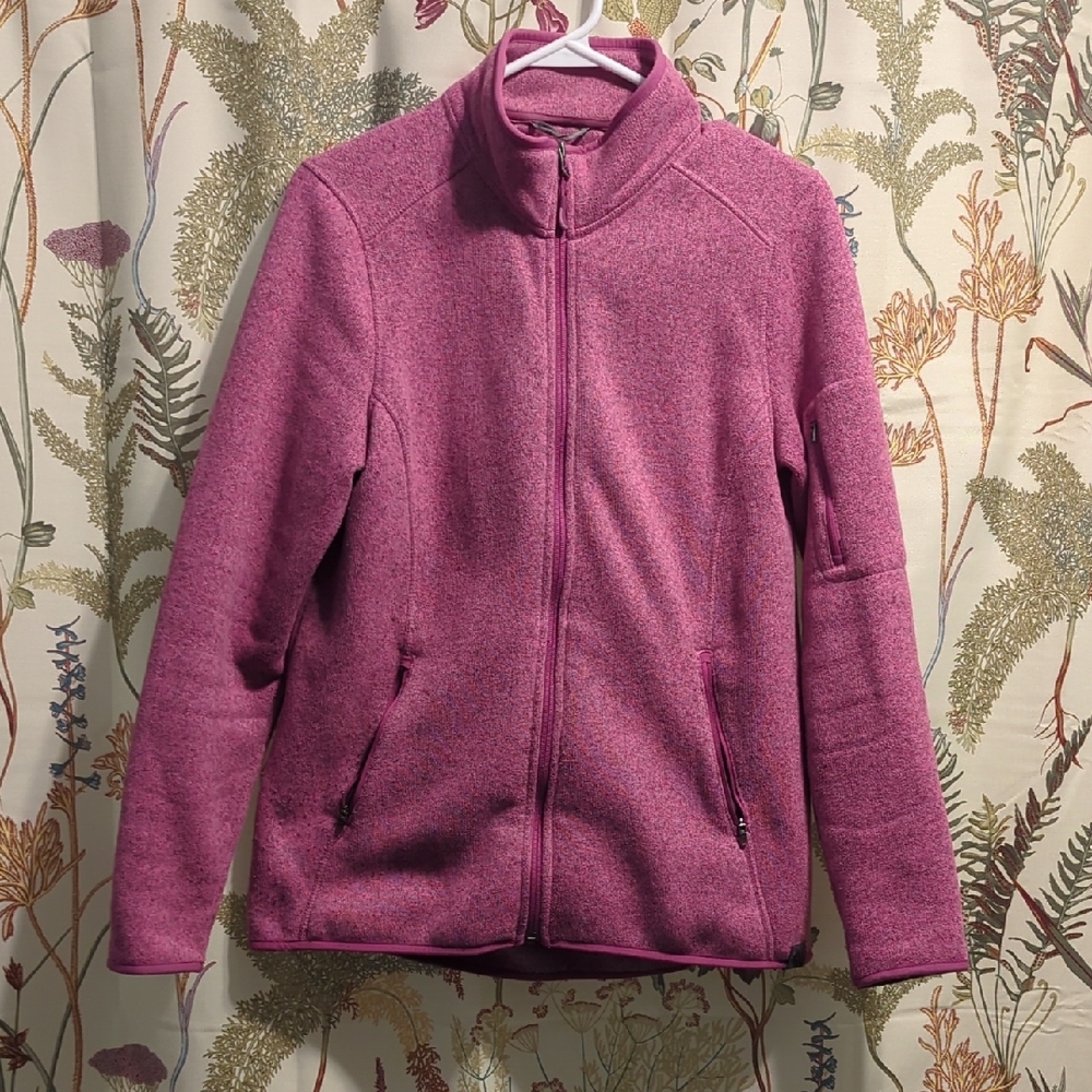 L.L. Bean Pink Full Zip Sweater Fleece Jacket Medium Women